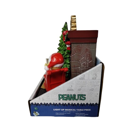 Peanuts Charlie Brown and Snoopy Cozy Fireplace Musical Decoration Lights Up New - Picture 4 of 6